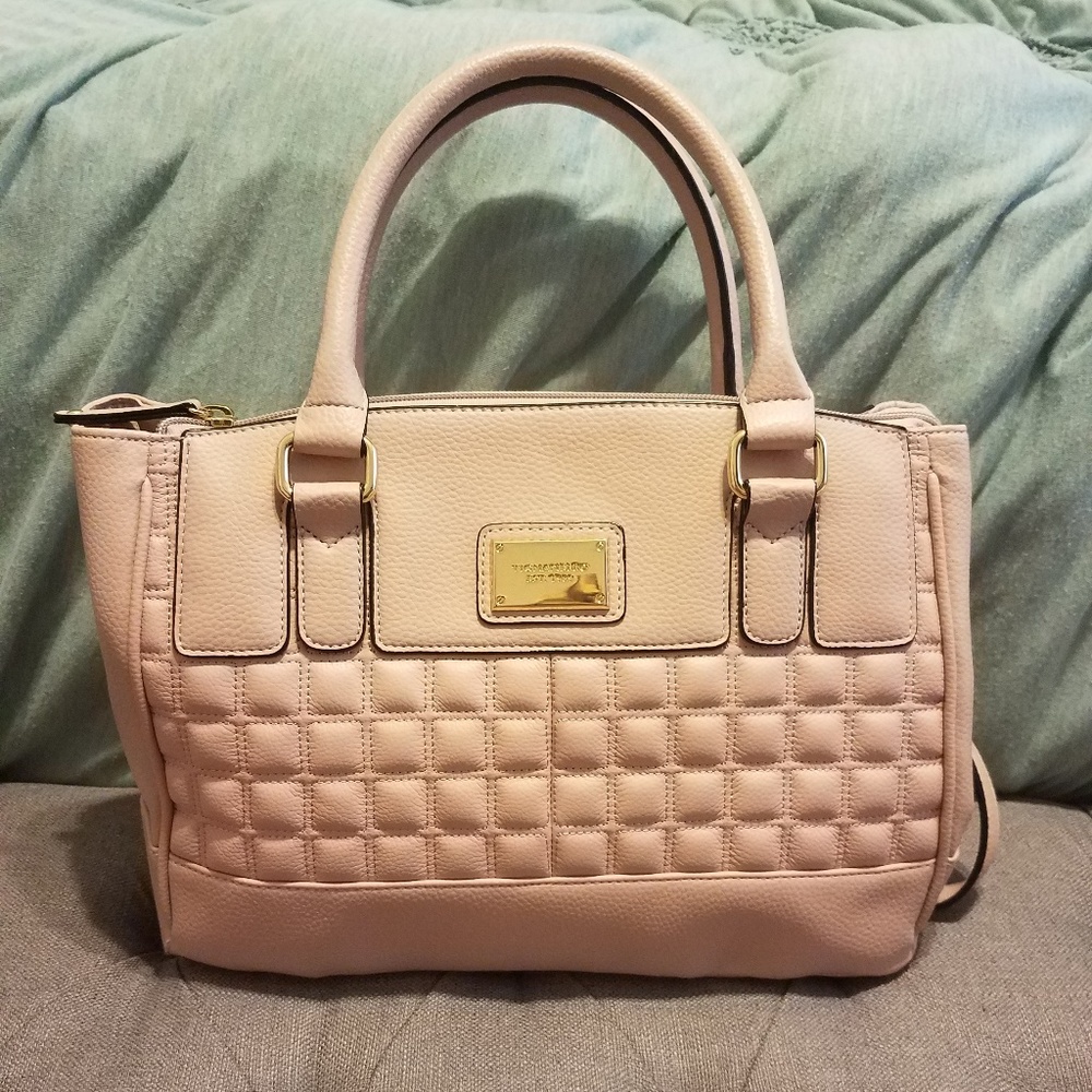 Tignanello Light Pink Quilted Satchel Purse